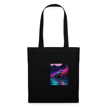 Cool Sea Otter Design Synthwave Wandering Otter - Stoffbeutel - Schwarz - Vorne