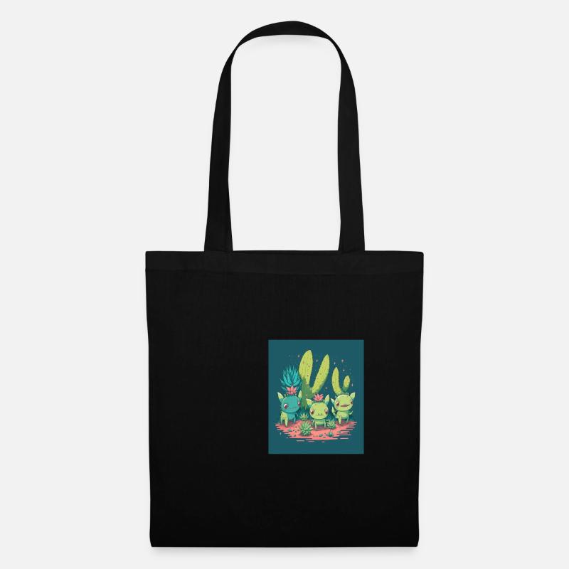 Mexican Cactus Plant Lover Cactus Axolotl Mexican - Stoffbeutel - Schwarz