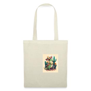 Dinosaur Lover Green Dinosaur Wearing Sombrero - Stoffbeutel - Natur - Vorne