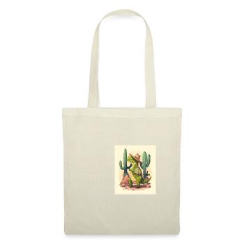Dinosaur Lover Green Dinosaur Wearing Sombrero - Stoffbeutel - Natur - Vorne