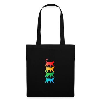 Chat mignon - Chat amoureux de chats T-shirt - Sac en tissu - noir - Devant