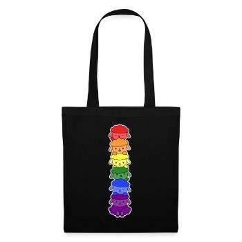 Conception de mouton drapeau LGBT + pour les personnes LGBT + - Sac en tissu - noir - Devant