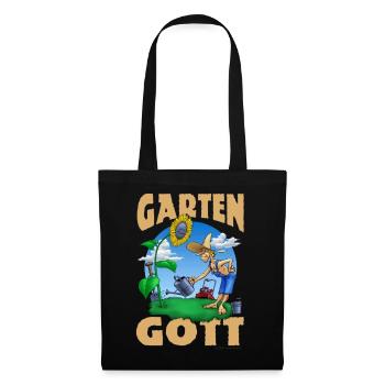 Das TShirt für den Gartengott in Farbe - RAHMENLOS - Stoffbeutel - Schwarz - Vorne