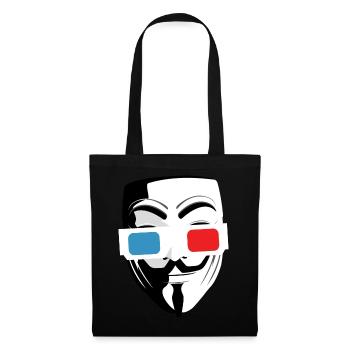 Masque cinéma lunette 3D - Sac en tissu - noir - Devant