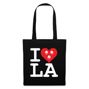 I Love LA! weiss mit Bändern - Stoffbeutel - Schwarz - Vorne