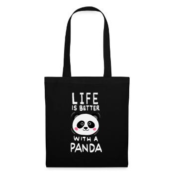 Life Is Better With A Panda - Stoffbeutel - Schwarz - Vorne