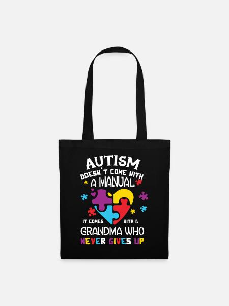 Autismus-Bewusstseins-T-Shirt für Großmutter - Stoffbeutel - Schwarz