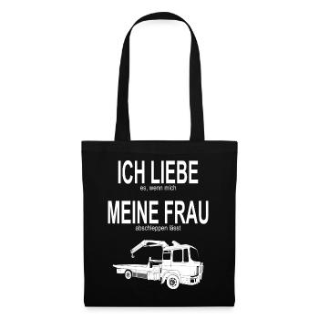 Abschlepper Abschleppwagen Abschleppdienst - Stoffbeutel - Schwarz - Vorne