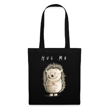 Hug ME Hérisson I Love I Saint-Valentin Cadeau I Mignon - Sac en tissu - noir - Devant