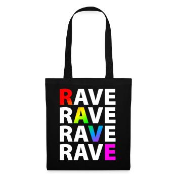 Rave Raver Regenbogen - Stoffbeutel - Schwarz - Vorne