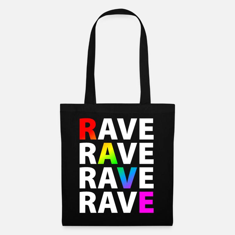 Rave Raver Regenbogen - Stoffbeutel - Schwarz