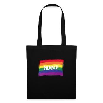 Mensch lgbtq+ logo - Stoffbeutel - Schwarz - Vorne