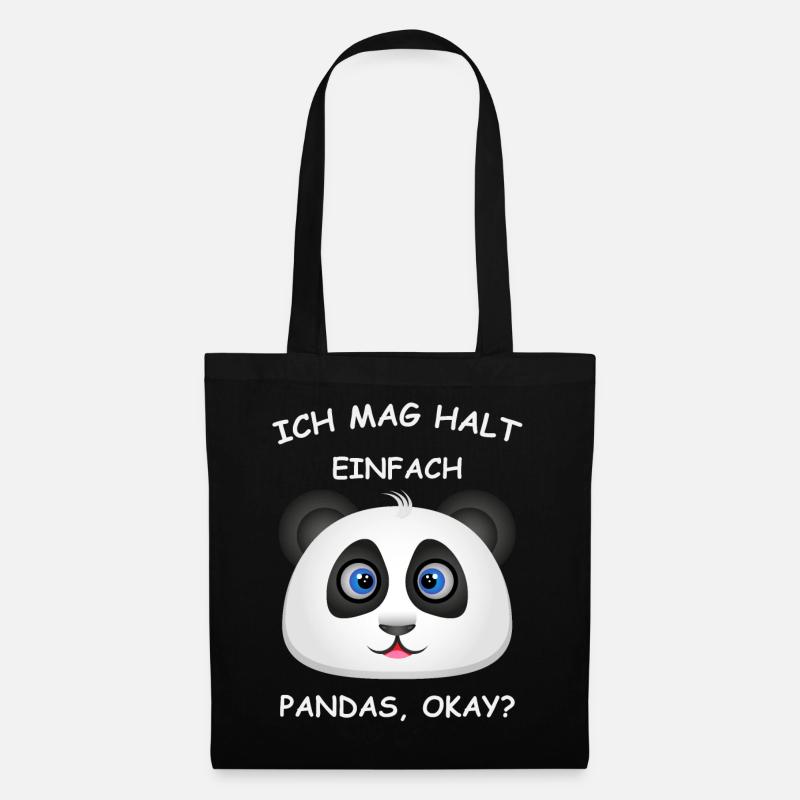 Ich mag Pandas Pandabär Bär - Stoffbeutel - Schwarz