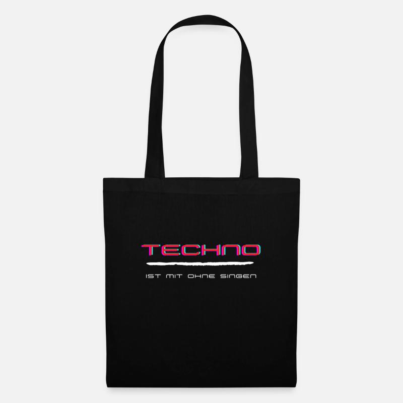 TECHNO chante avec et sans - Sac en tissu - noir