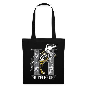 Harry Potter Hufflepuff Gold monochrom - Stoffbeutel - Schwarz - Vorne