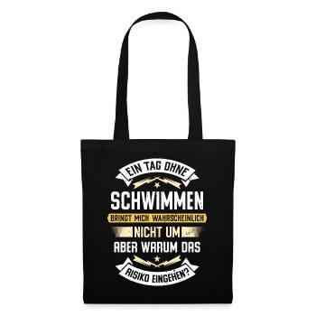 A day without swimming doesn't kill me... - Tote Bag - black - Front