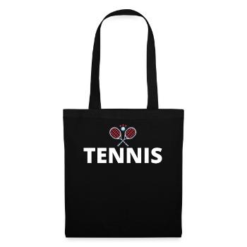 tennis / Tennis / Tennis spieler / Tennis Spielen - Stoffbeutel - Schwarz - Vorne