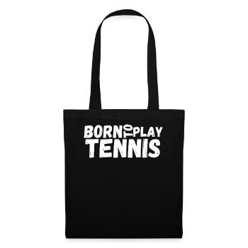 tennis / Tennis / Tennis spieler / Tennis Spielen - Stoffbeutel - Schwarz - Vorne