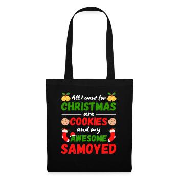 Christmas Samoyed Cookies - Tote Bag - black - Front