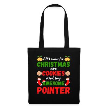 Christmas English Pointer Cookies - Tote Bag - black - Front