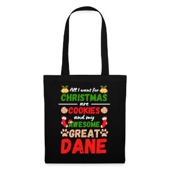 Biscuits de Noël Great Dane - Sac en tissu - noir - Devant