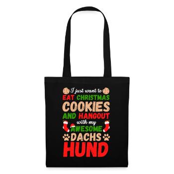 Christmas Dachshund Cookies - Tote Bag - black - Front