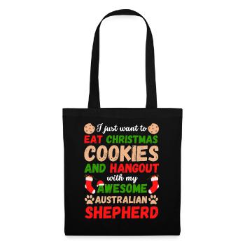 Biscuits de Noël berger australien - Sac en tissu - noir - Devant