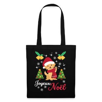 Noël Sweet Golden Retriever Kawaii - Sac en tissu - noir - Devant