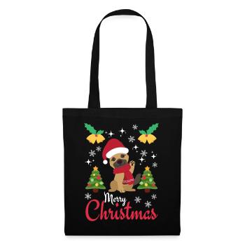 Noël Doux Berger Allemand Kawaii - Sac en tissu - noir - Devant
