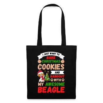 Noël Sweet Beagle Kawaii - Sac en tissu - noir - Devant