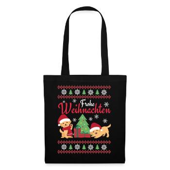 Noël Sweet Golden Retriever Kawaii - Sac en tissu - noir - Devant
