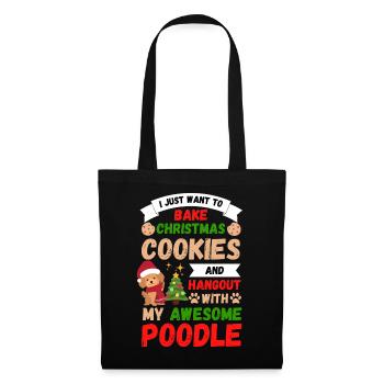 Joyeux Noël Caniche doux Kawaii - Sac en tissu - noir - Devant