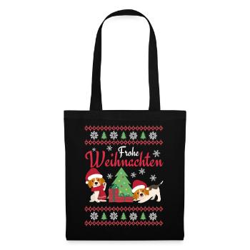 Beagle Noël - Sac en tissu - noir - Devant