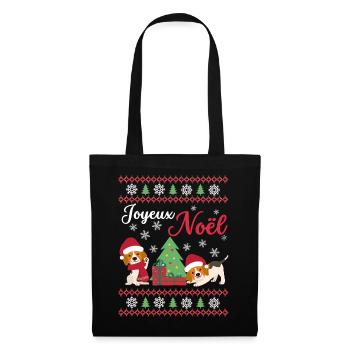 Noël Sweet Beagle Kawaii - Sac en tissu - noir - Devant