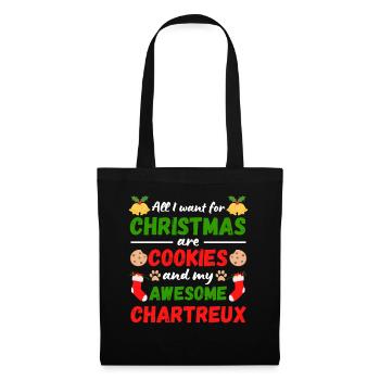 Christmas Chartreux Cat Cookies - Tote Bag - black - Front