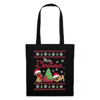Noël Doux Berger Allemand Kawaii - Sac en tissu - noir - Devant