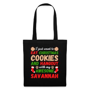 Christmas Savannah Cat Cookies - Tote Bag - black - Front