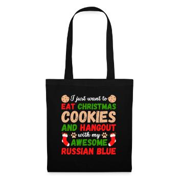 Christmas Russian Blue Cat Cookies - Tote Bag - black - Front