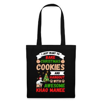 Noël Khao Manee chat cuire des biscuits - Sac en tissu - noir - Devant