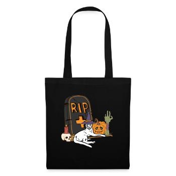 Mignon et effrayant Khao Manee chat d’Halloween - Sac en tissu - noir - Devant