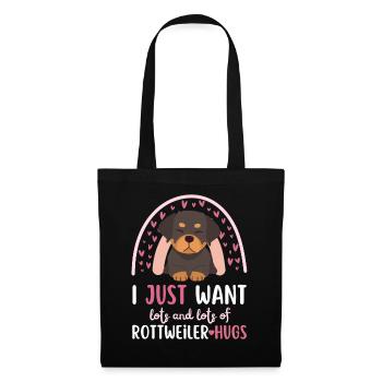 Süßer Rottweiler Liebhaber Kawaii - Stoffbeutel - Schwarz - Vorne