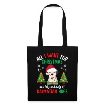 Weihnachten Süßer Dalmatiner Liebhaber Kawaii - Stoffbeutel - Schwarz - Vorne