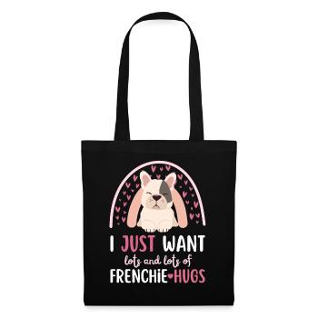 Süße Französische Bulldogge Liebhaber Kawaii - Stoffbeutel - Schwarz - Vorne