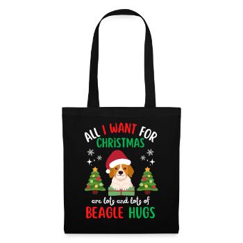 Noël Sweet Beagle Kawaii - Sac en tissu - noir - Devant