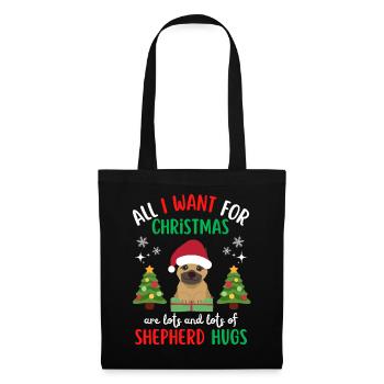 Noël Doux Berger Allemand Kawaii - Sac en tissu - noir - Devant