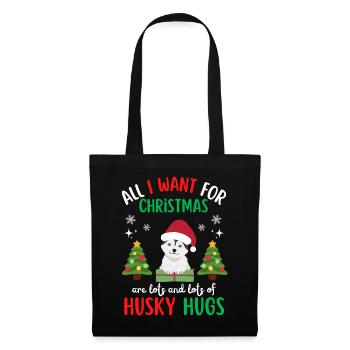 Christmas Sweet Husky Lover Kawaii - Tote Bag - black - Front