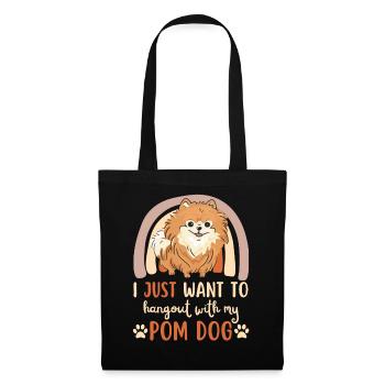 Doux nain spitz amoureux kawaii - Sac en tissu - noir - Devant