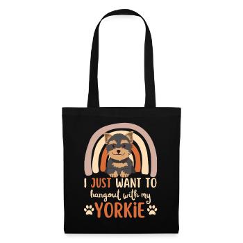 Süßer Yorkshire Terrier Liebhaber Kawaii - Stoffbeutel - Schwarz - Vorne