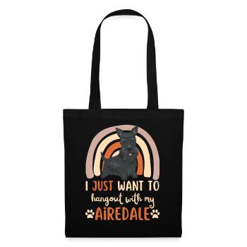Süßer Airedale Terrier Liebhaber Kawaii - Stoffbeutel - Schwarz - Vorne