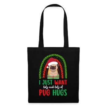 Weihnachten Süßer Mops Liebhaber Kawaii - Stoffbeutel - Schwarz - Vorne